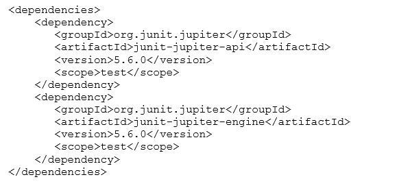 useful JUnit Jupiter Maven dependencies.JPG useful JUnit Jupiter Maven dependencies.JPG